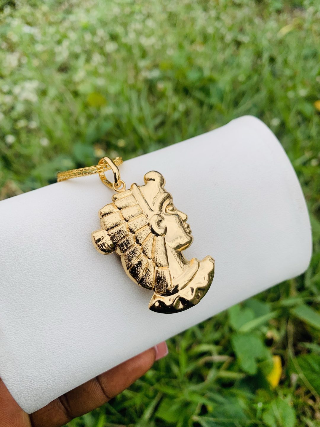 Unisex steel gold necklace 004