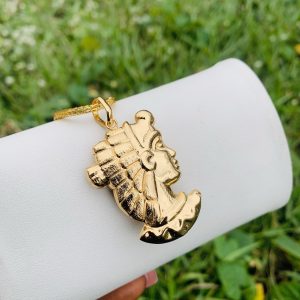 Unisex steel gold necklace 004