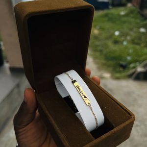 Engraved simple flat bracelet