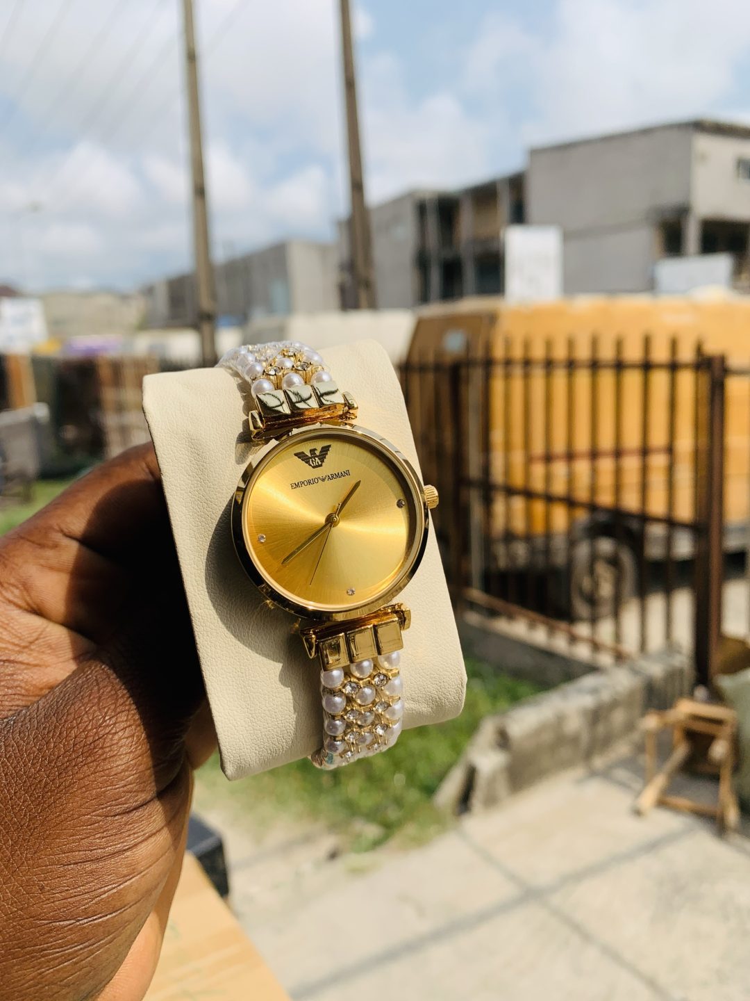 Empirio Armani pearl gold watch - Image 4