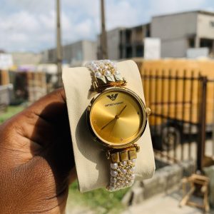 Empirio Armani pearl gold watch