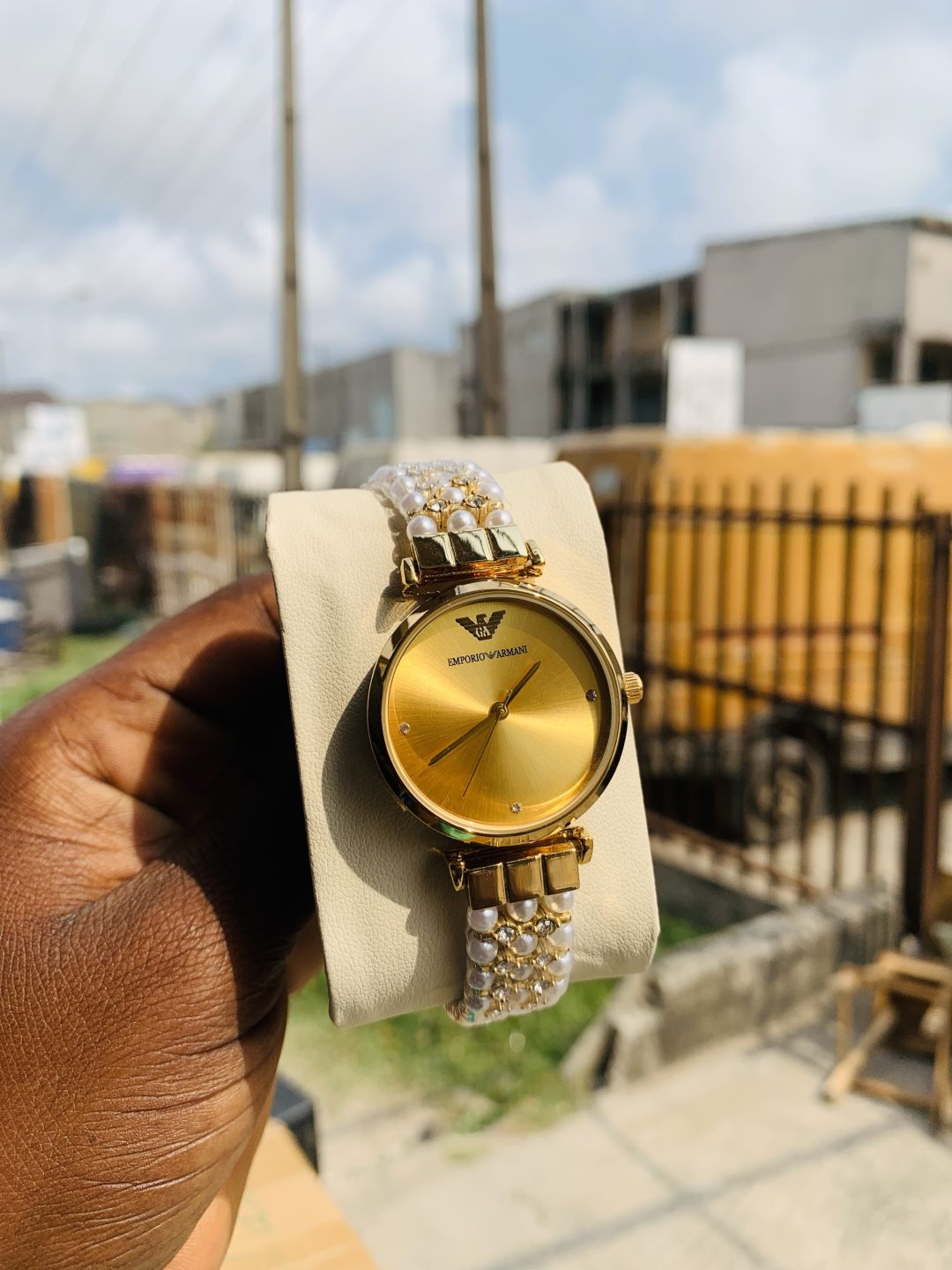 Empirio Armani pearl gold watch - Image 3