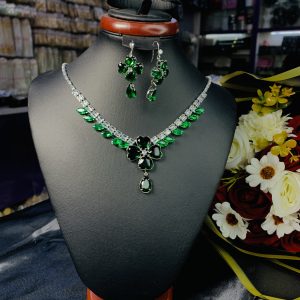 Bottle green stone fashion set 003
