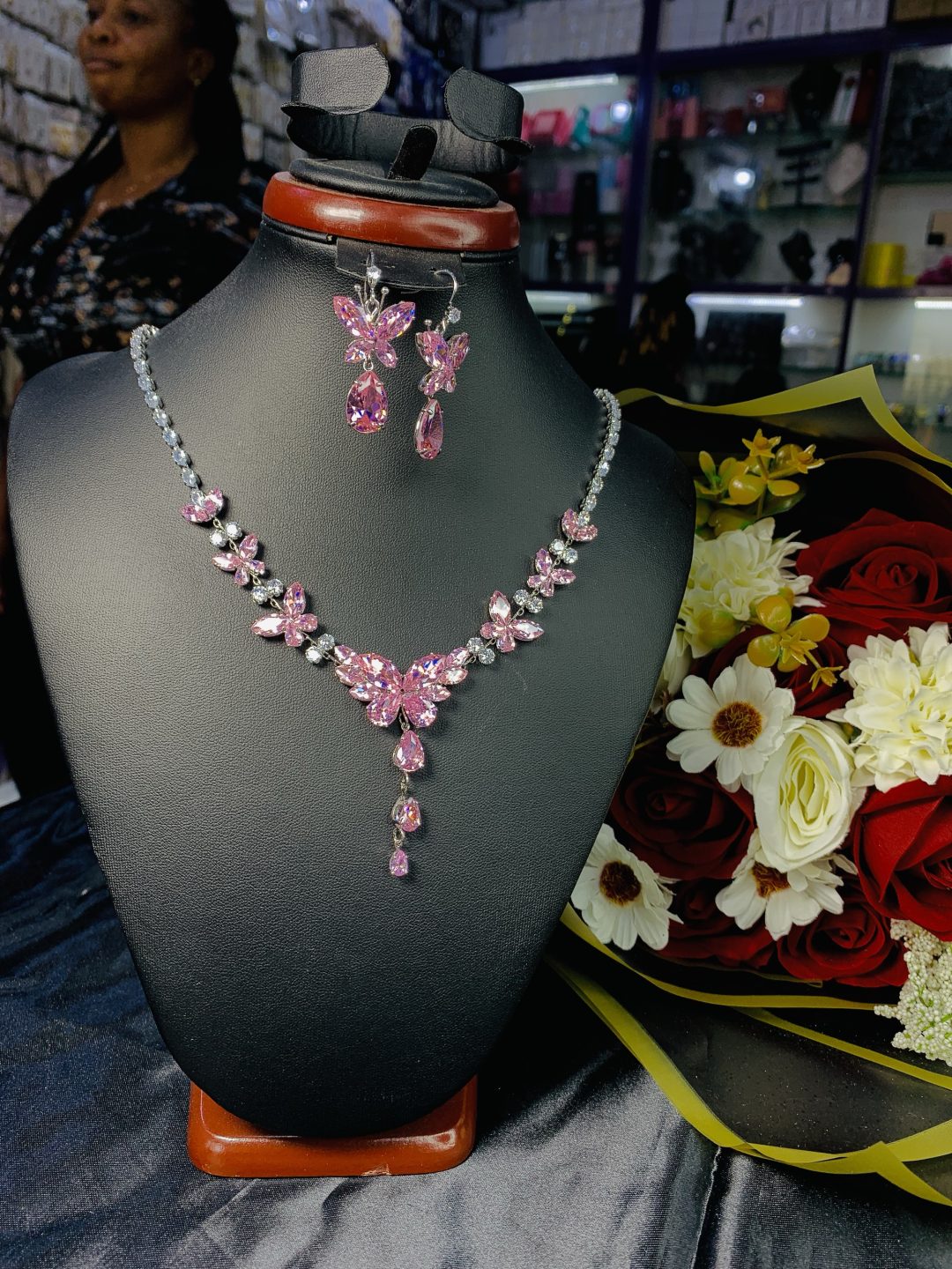 Pink stone fashion set 004 - Image 4