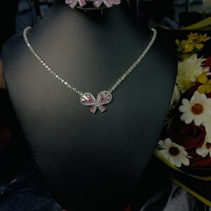 Pink stone butterfly fashion set 008