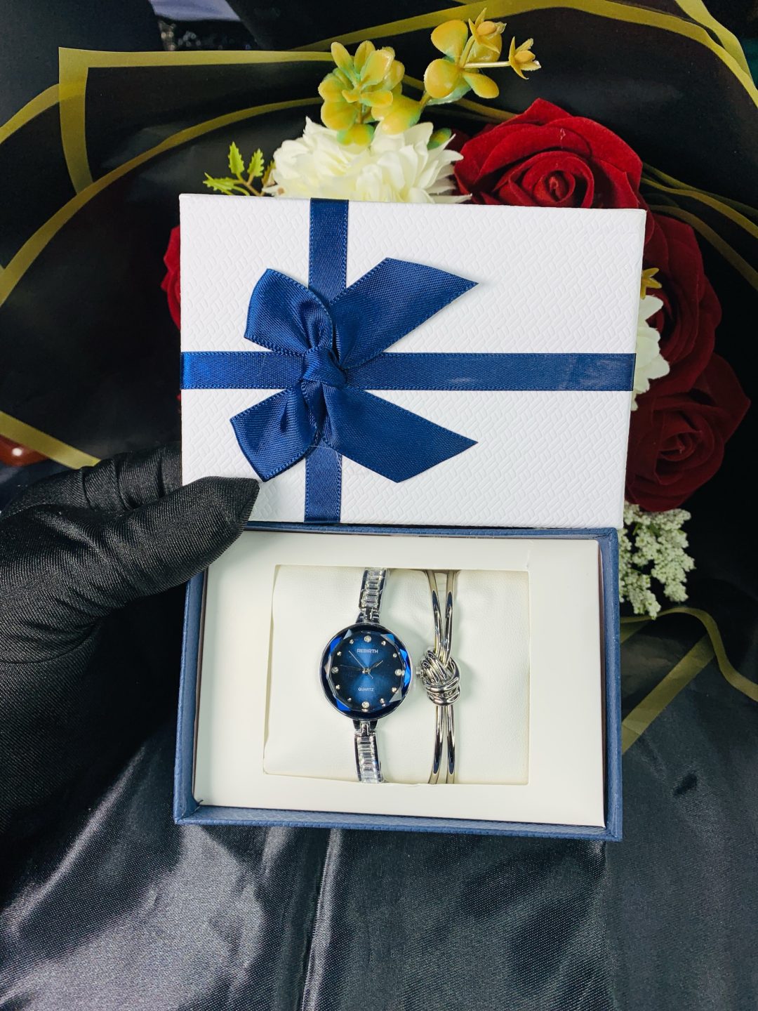 Rebirth silver watch combo comes with exact box - Image 5