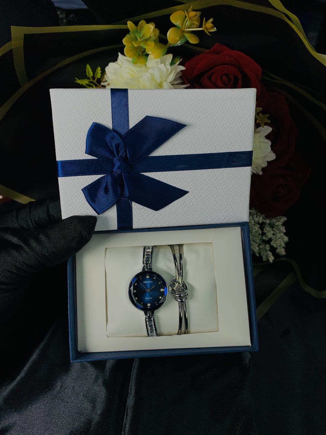Rebirth silver watch combo comes with exact box - Image 4