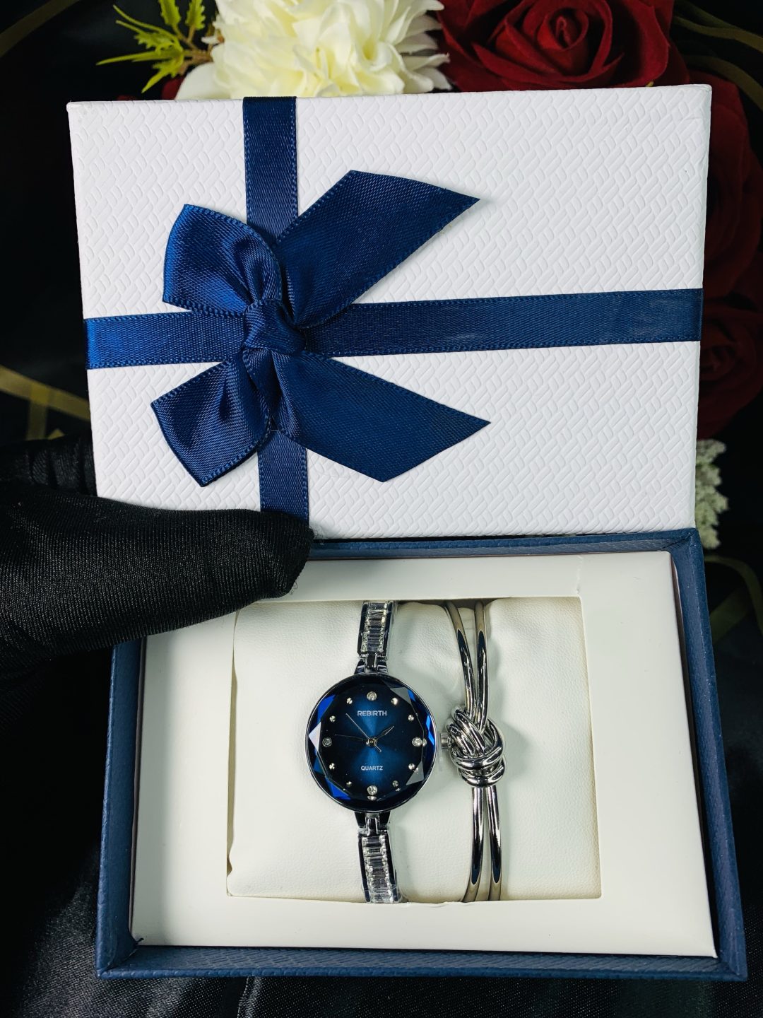 Rebirth silver watch combo comes with exact box - Image 2