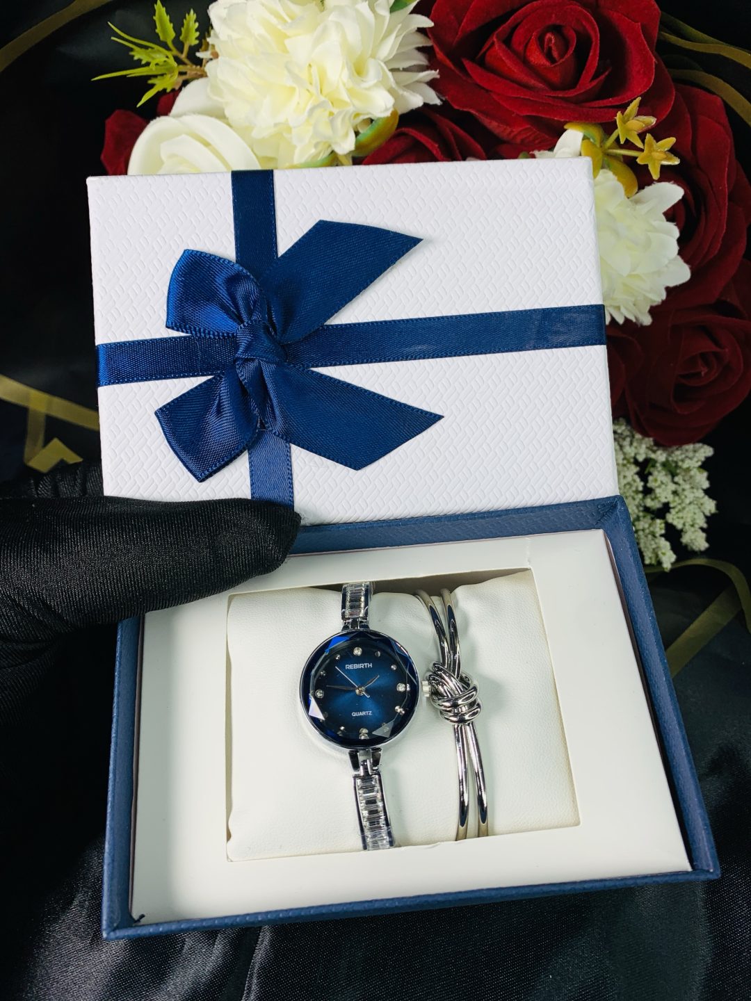 Rebirth silver watch combo comes with exact box - Image 3