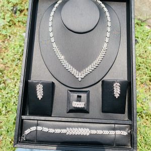 001 zirconia bridal silver set