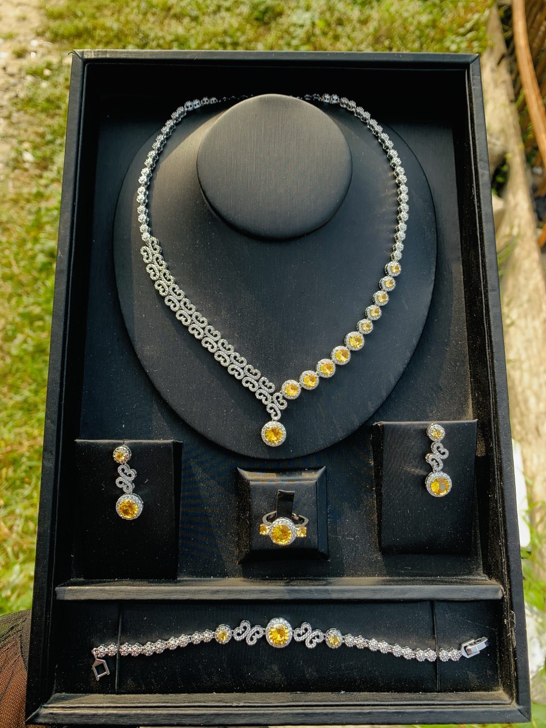 006 zirconia yellow stone bridal set - Image 6