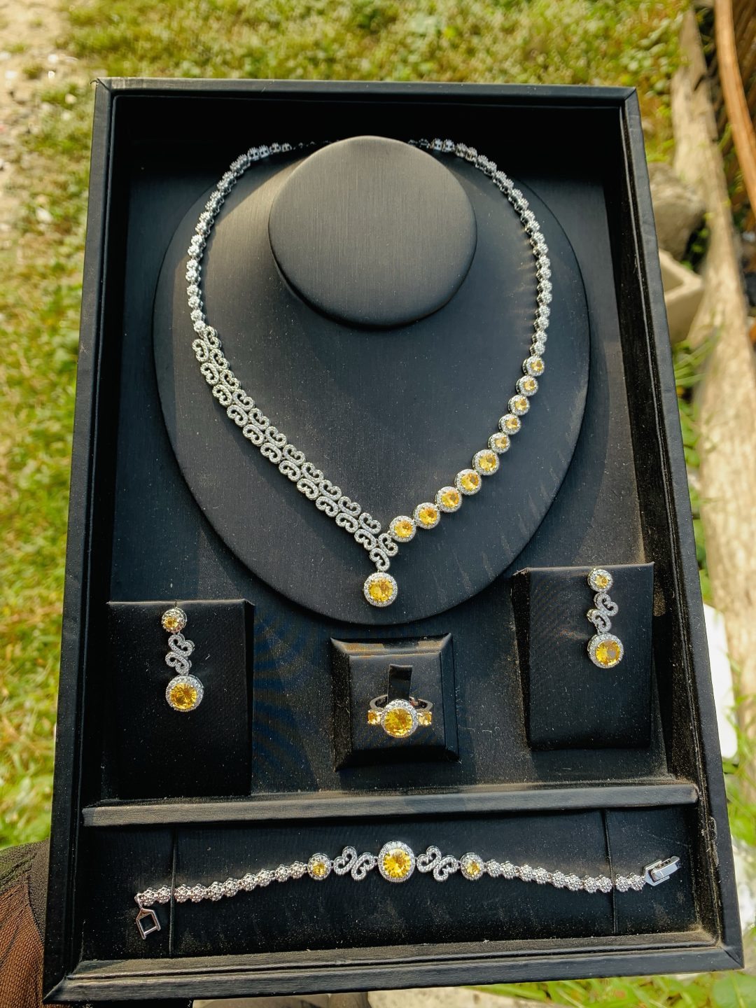 006 zirconia yellow stone bridal set - Image 2