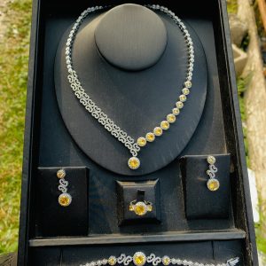 006 zirconia yellow stone bridal set