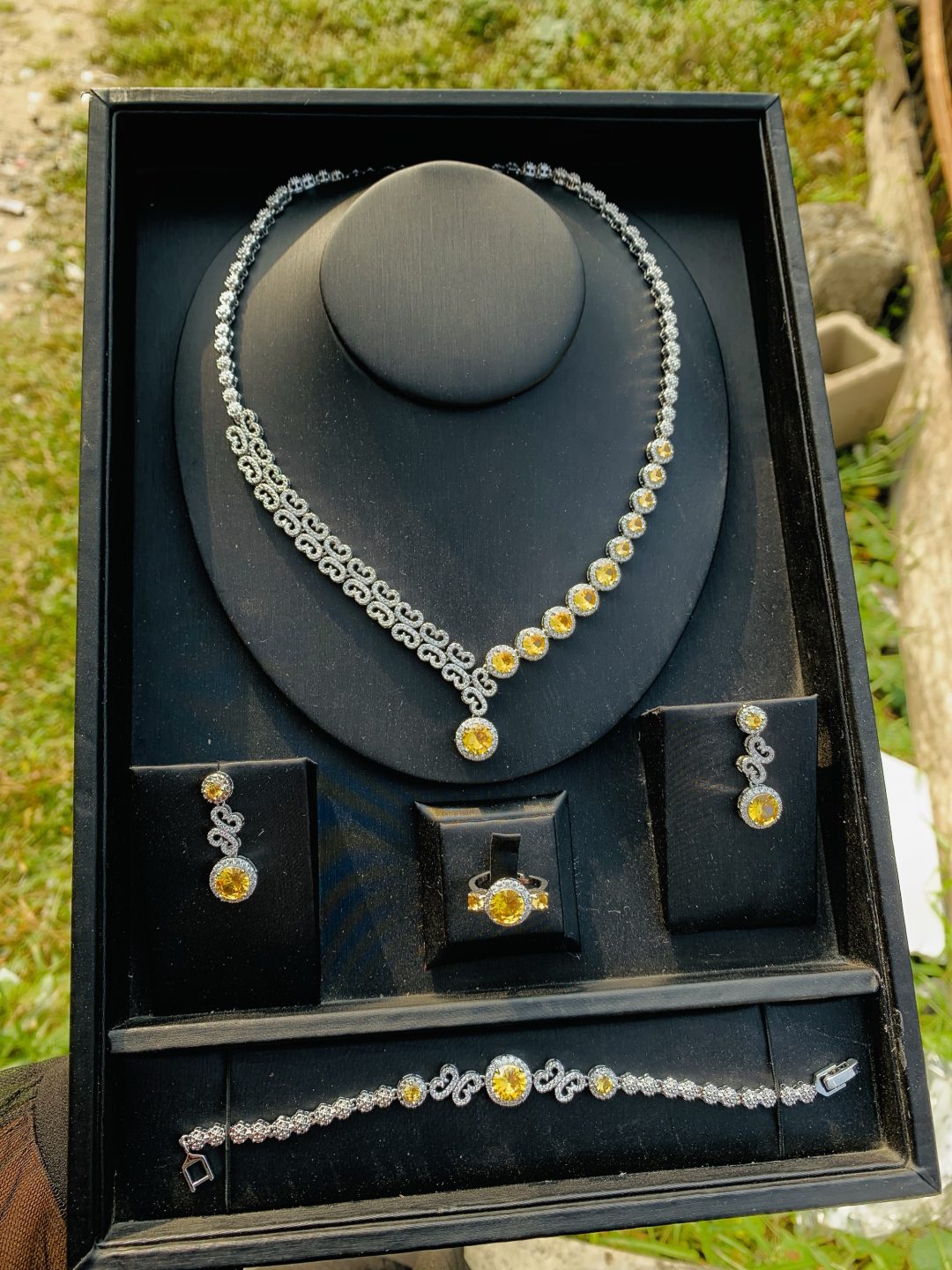 006 zirconia yellow stone bridal set - Image 3
