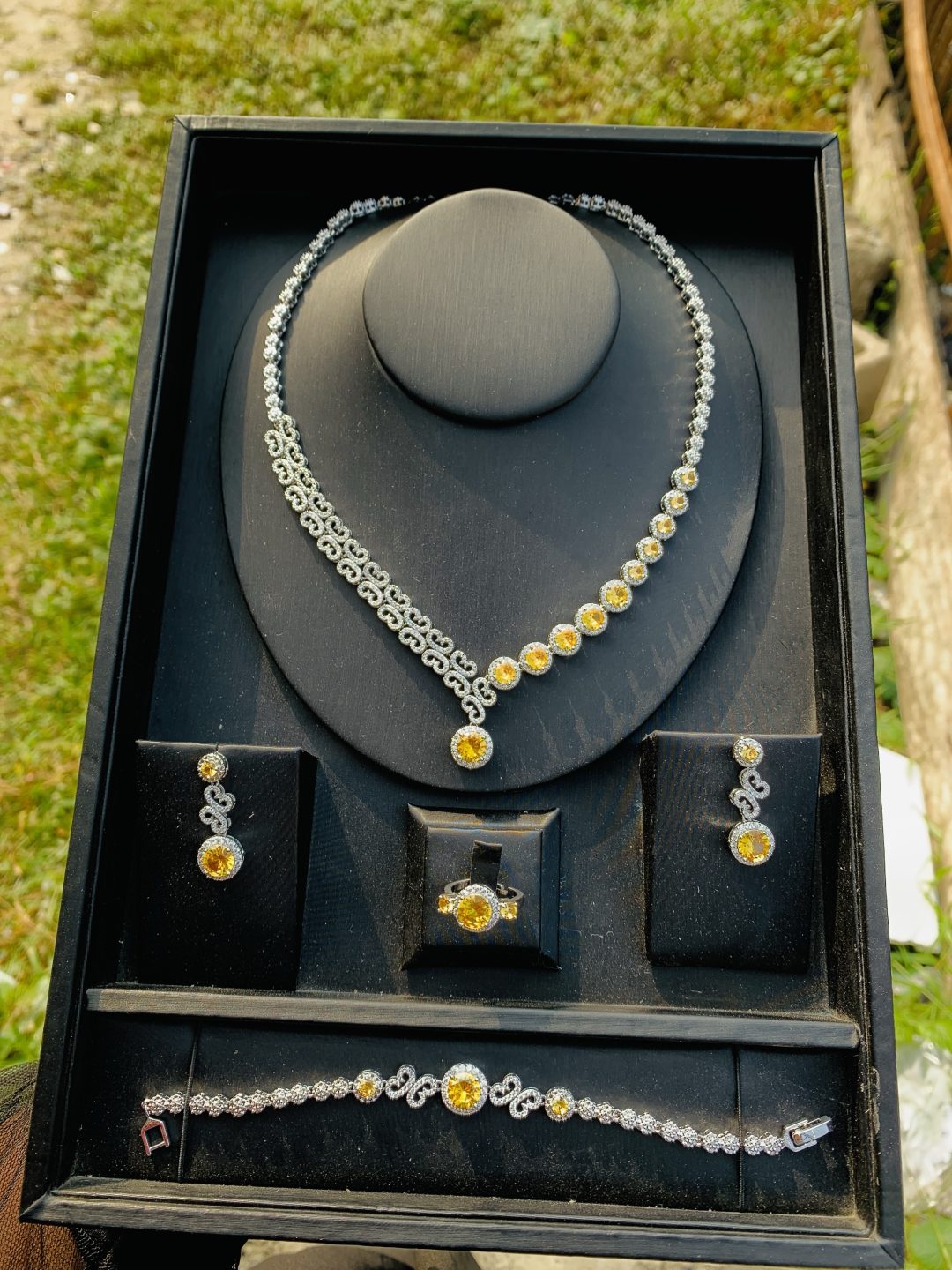 006 zirconia yellow stone bridal set - Image 4