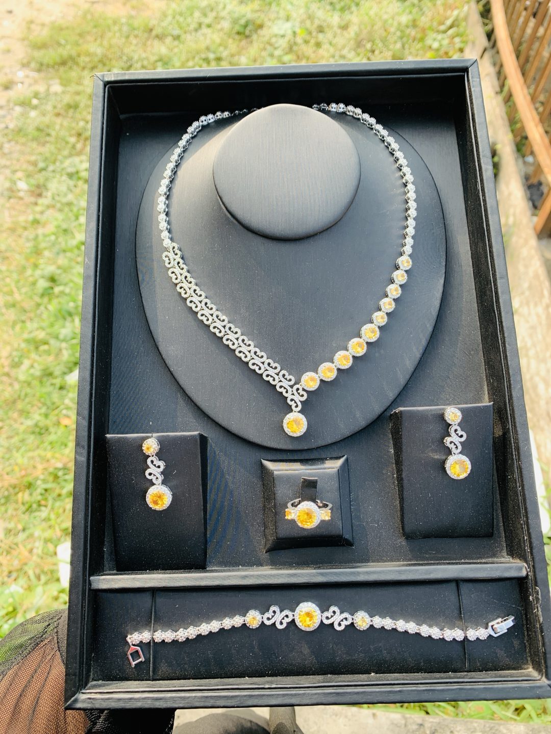 006 zirconia yellow stone bridal set - Image 5