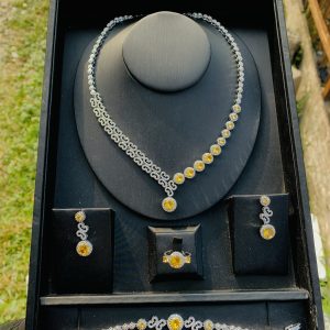 006 zirconia yellow stone bridal set
