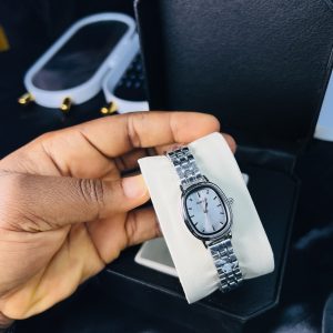 Rebirth white  slim face watch