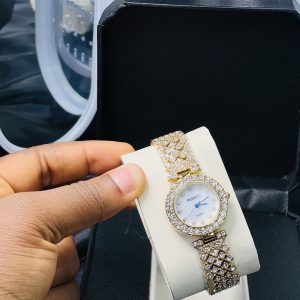 Rebirth gold ice stoned face watch