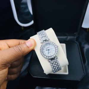 Rebirth silver ice stoned face watch