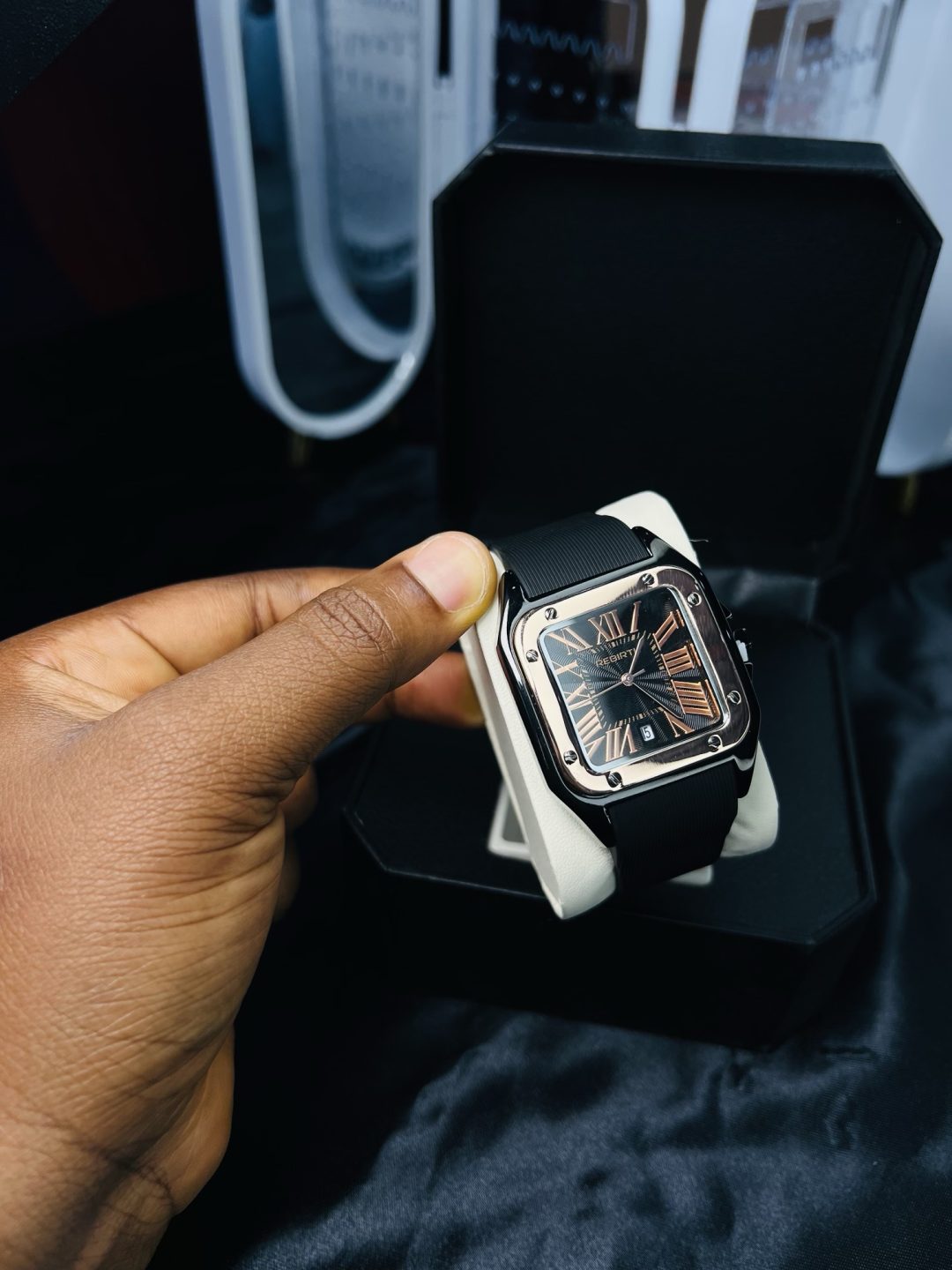 Rebirth Male face rubber watch with day and date!