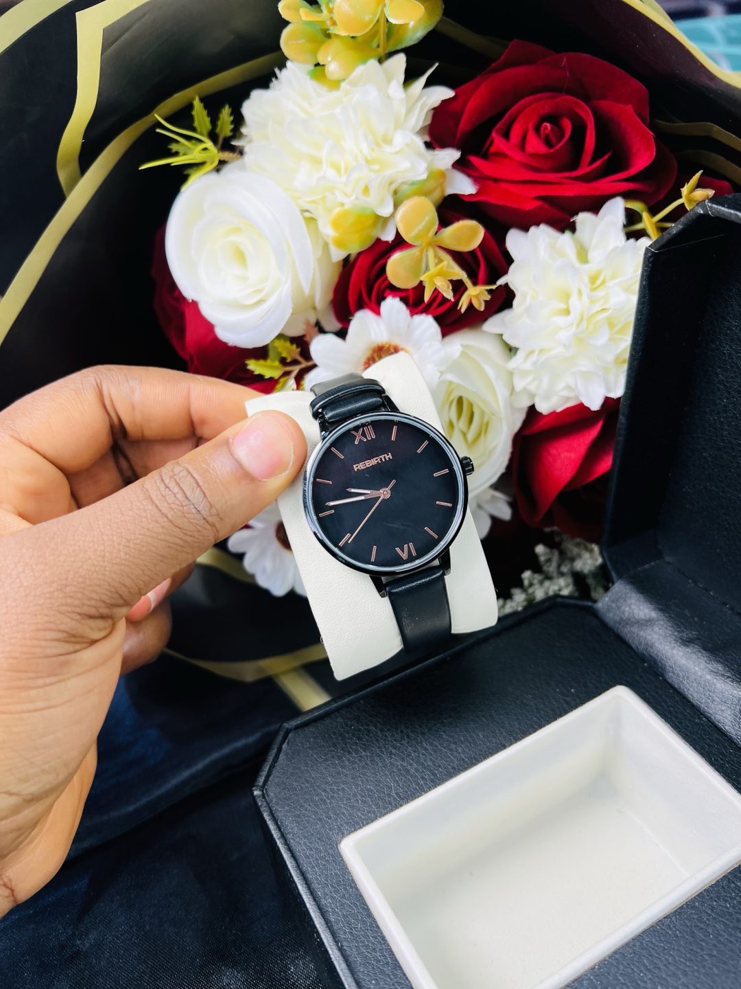 Rebirth Black leather watch - Image 2