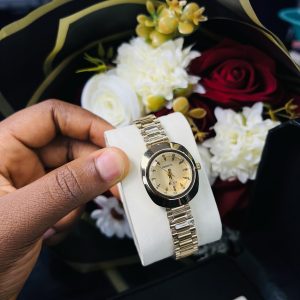 Rebirth gold oval face watch