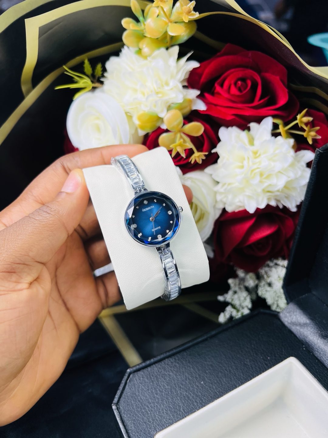 Rebirth silver ice holographic watch