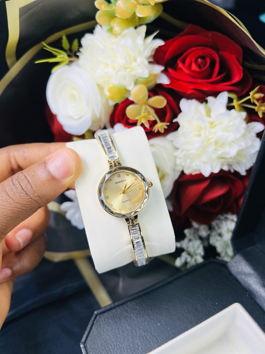 Rebirth gold ice holographic watch