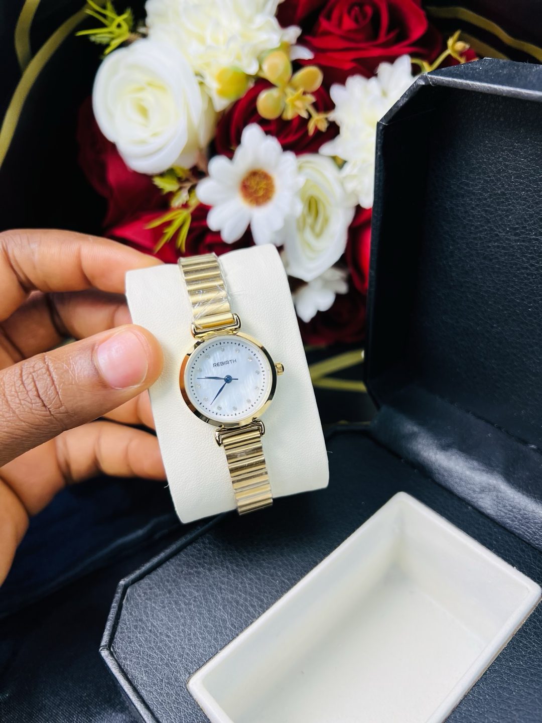 Rebirth gold circle ice dial watch - Image 2