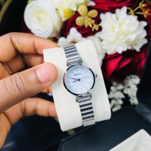 Rebirth silver circle ice dial watch