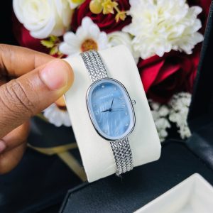 Rebirth silver Blue face oval watch