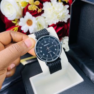 Rebirth black weaves strap watch