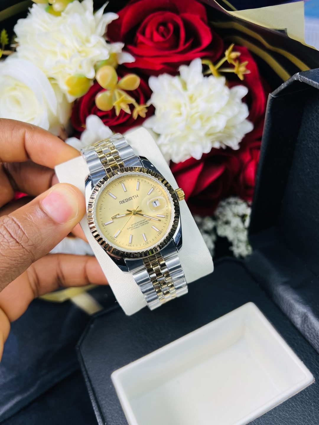 Rebirth two toned gold face watch - Image 3