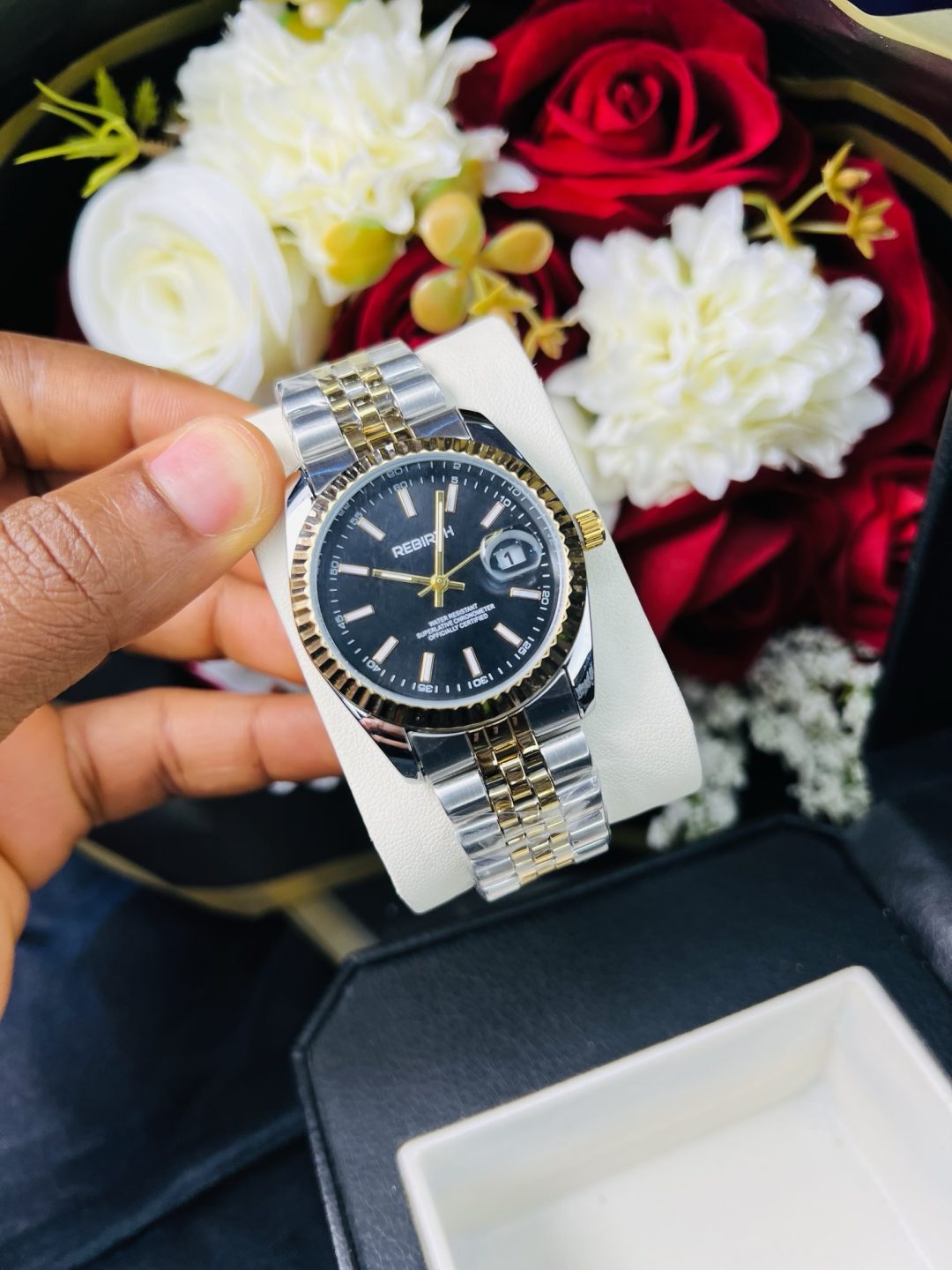 Rebirth two toned black face watch