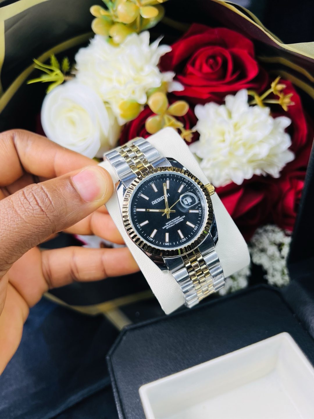 Rebirth two toned black face watch - Image 3