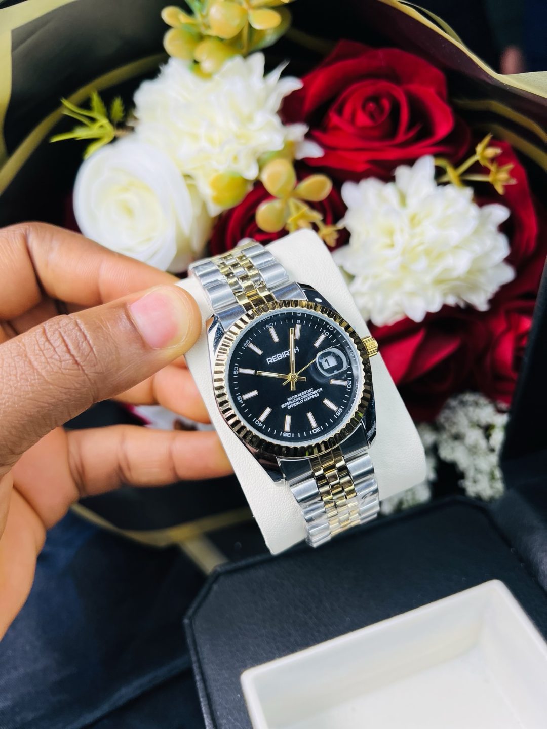 Rebirth two toned black face watch - Image 4