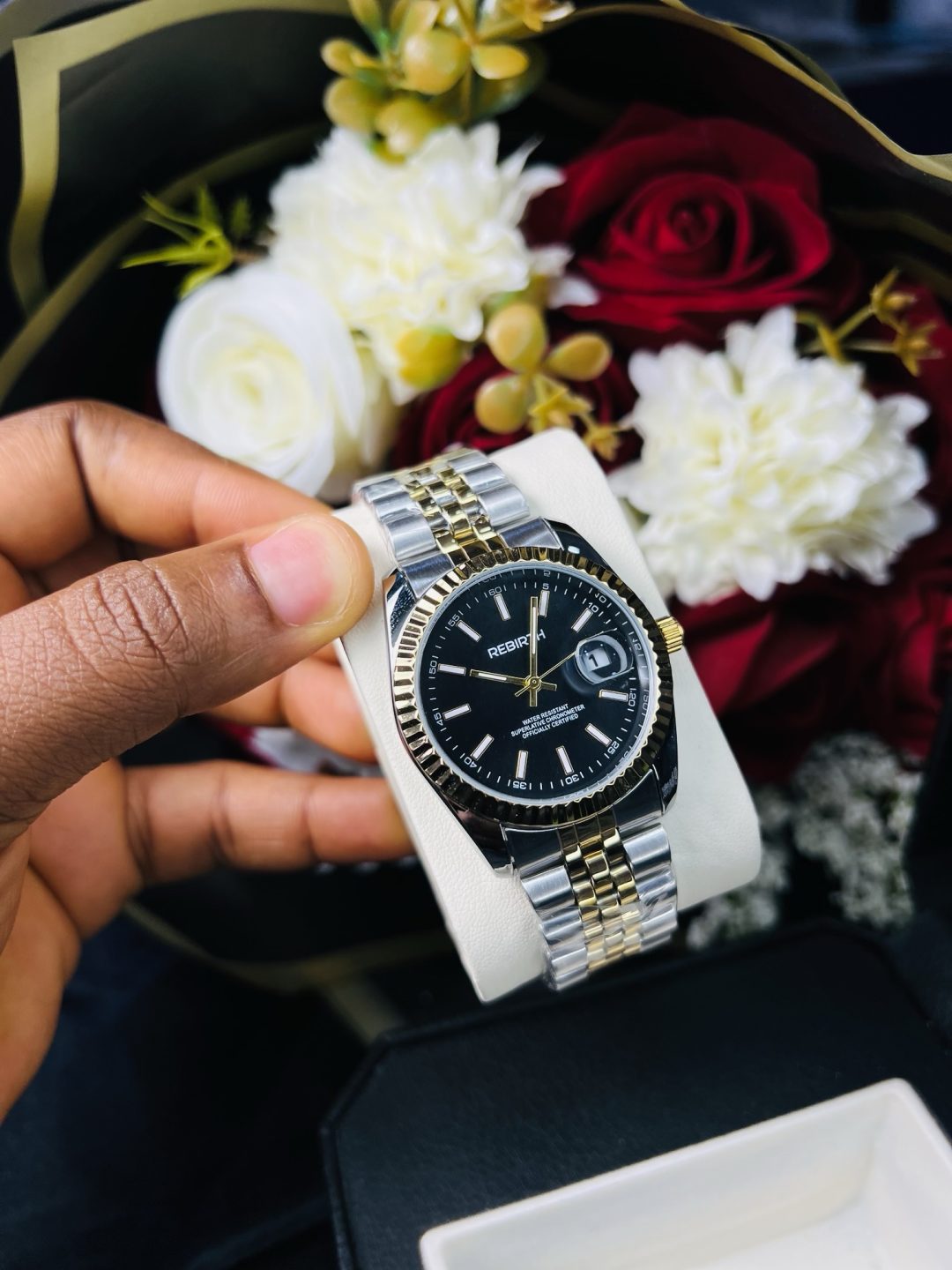 Rebirth two toned black face watch - Image 5