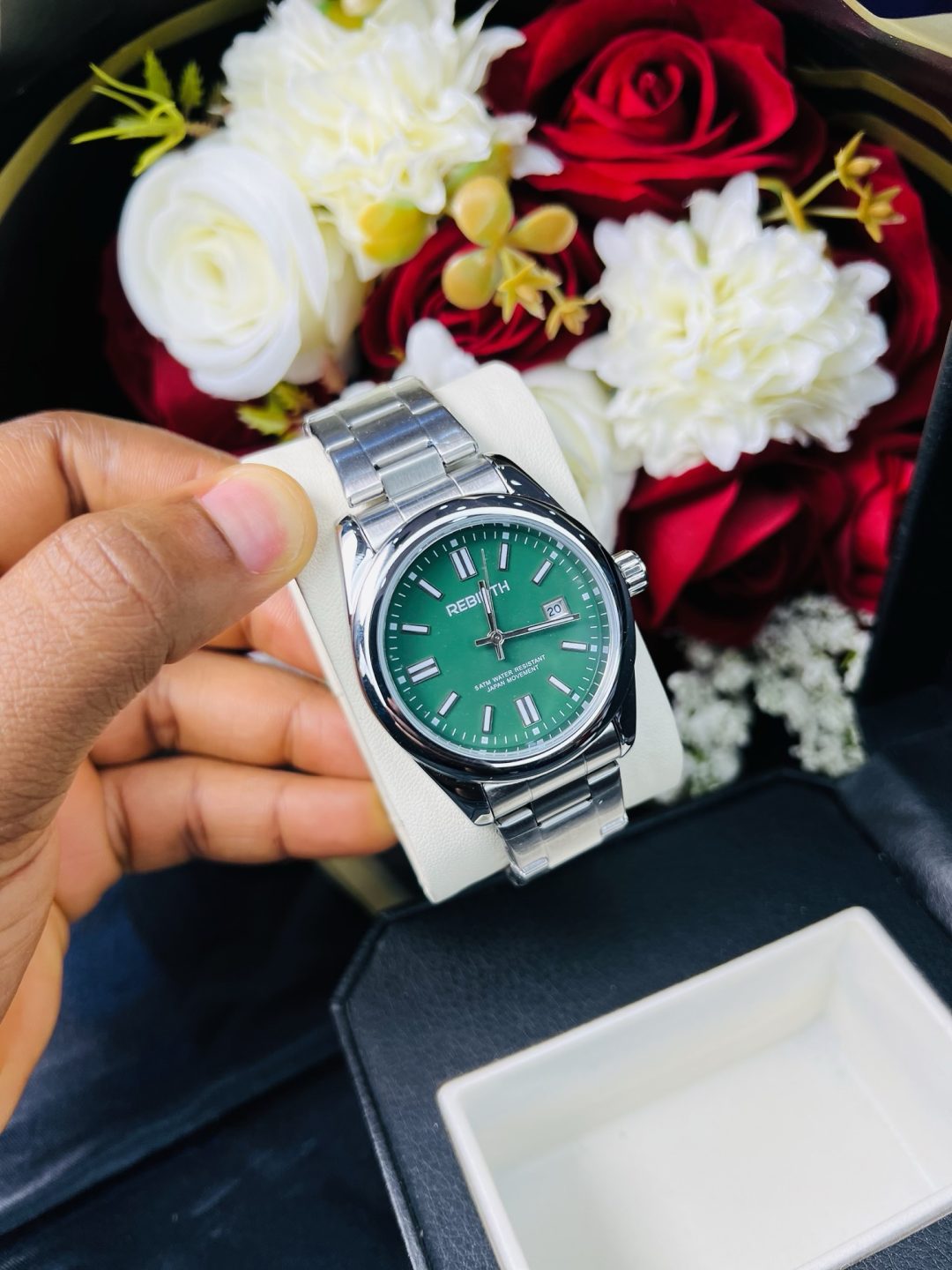 Rebirth green face male watch