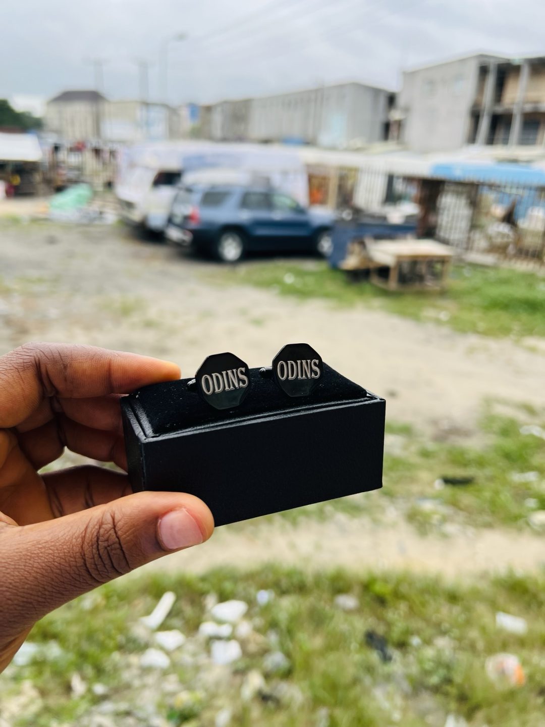 Engraved black hexagon cufflinks - Image 7