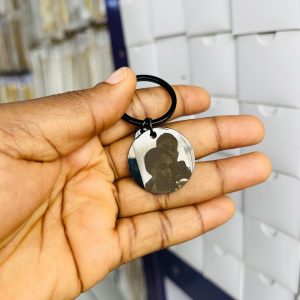 Engraved picture and text black key holder