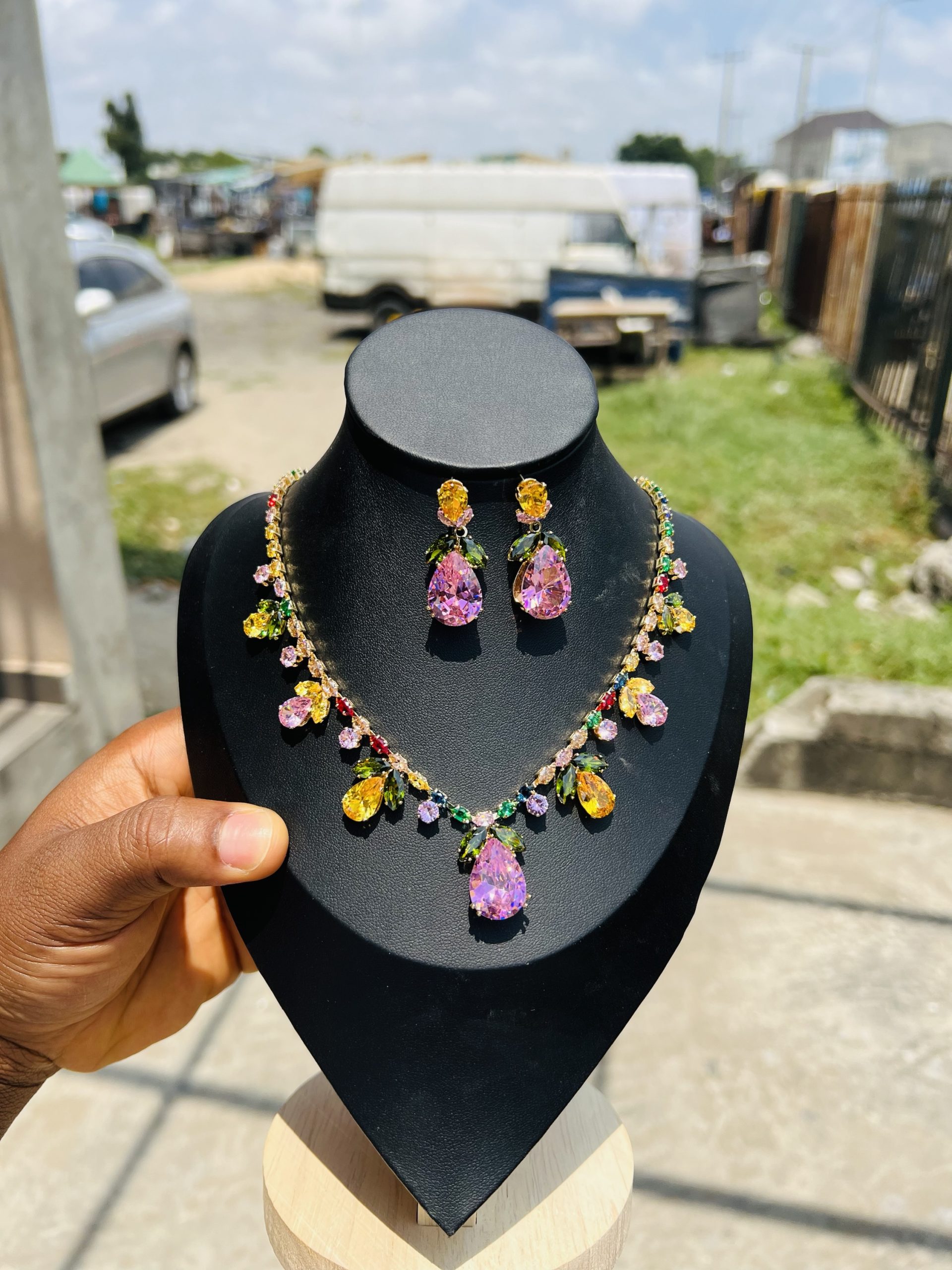 Multicolored pink fashion set