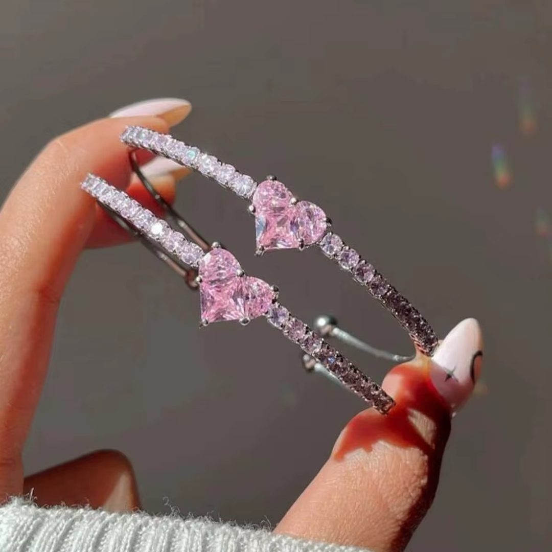 Pandora style pink stoned bracelet - Image 2