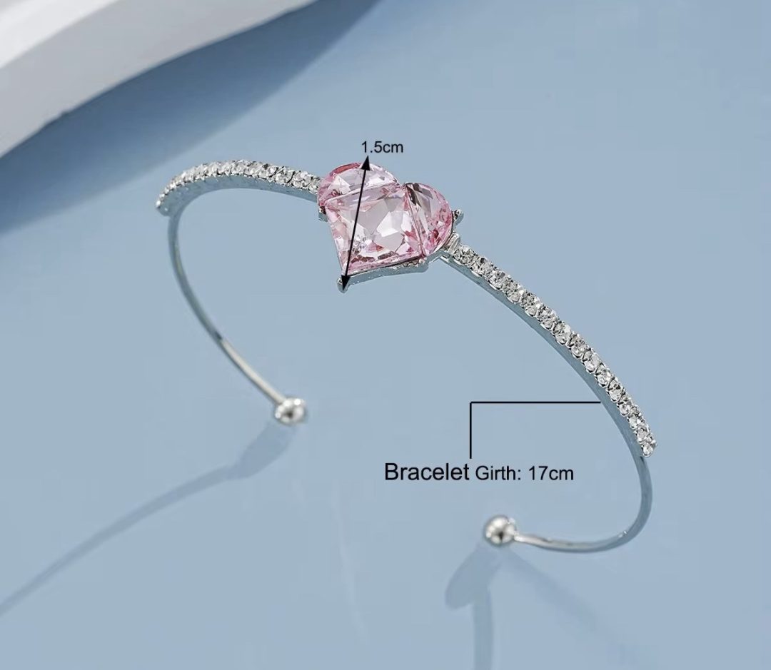 Pandora style pink stoned bracelet - Image 6