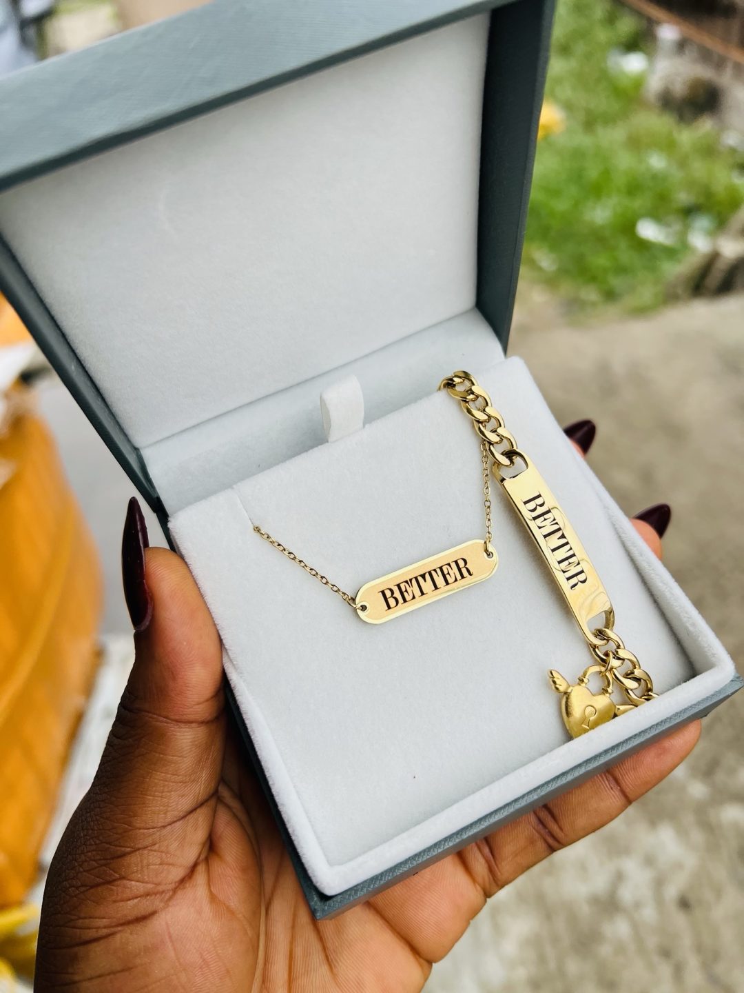 Engraved gold female combo