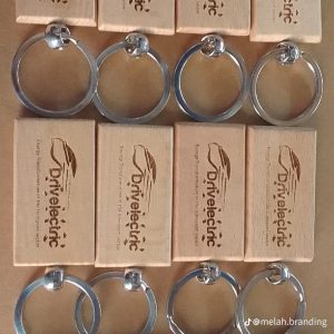 Engraved wooden key holder