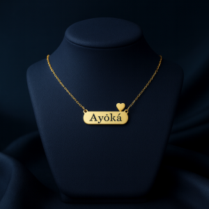 Engraved female love charm necklace