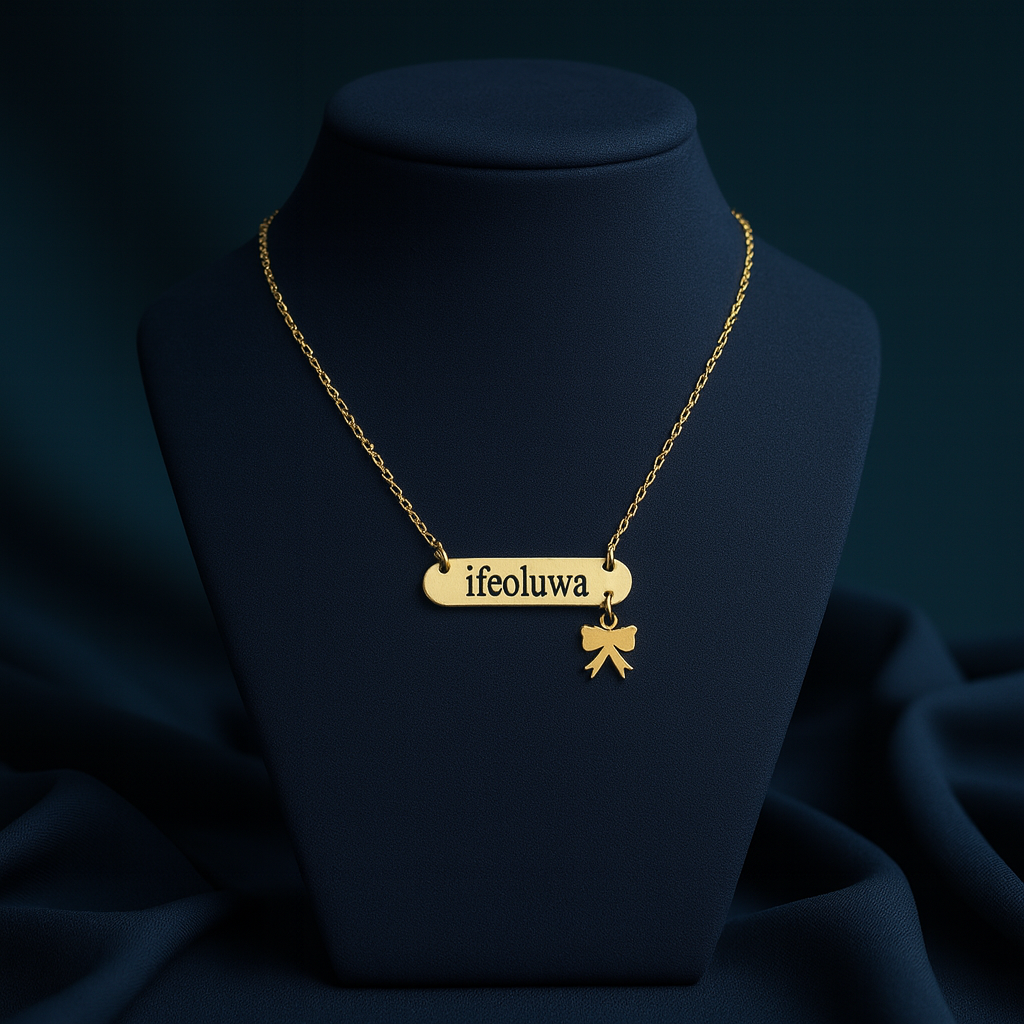 Engraved female bow tie dropping - Image 2