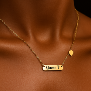 Engraved female love chest rest necklace