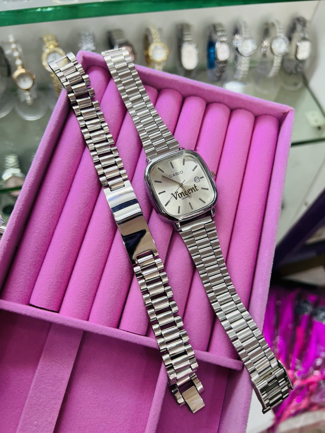Silver face Casio watch and bracelet no box - Image 2
